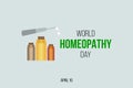 World Homeopathy day is celebrated annually on April 10th. InternationalÃÂ  Homeopathy Vector illustration.